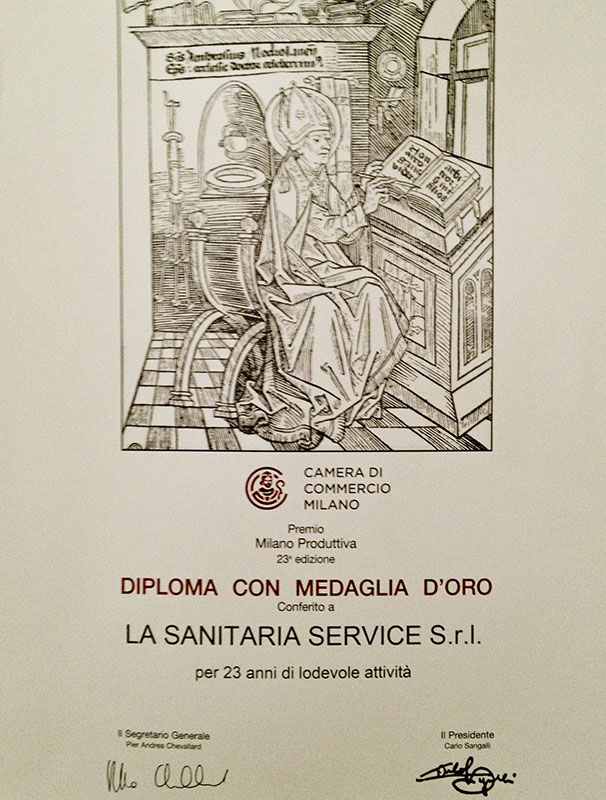 Riconoscimento della Camera di Commercio per Sanitaria Service Srl